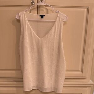 Ann Taylor Cream Floral Tank Top